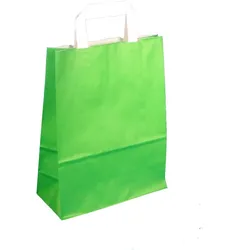 250 Papiertragetaschen Geschenktüten grün L 32+12x40cm