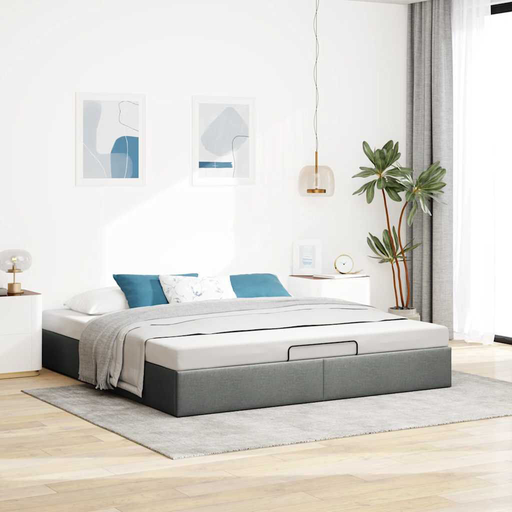 Latitude Run Ayssa Upholstered Bed Frame Dark Grey Super King (6')