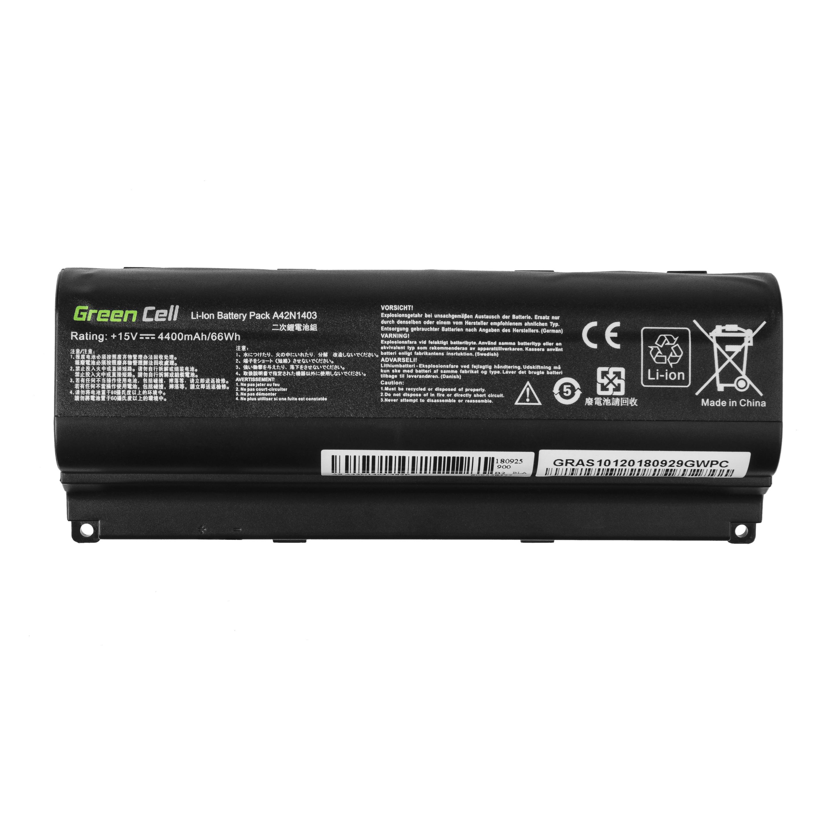 GreenCell Laptop Battery for Asus ROG G751 G751J - 15V - 4400mAh (4 Zellen, 4400 mAh) (AS128)