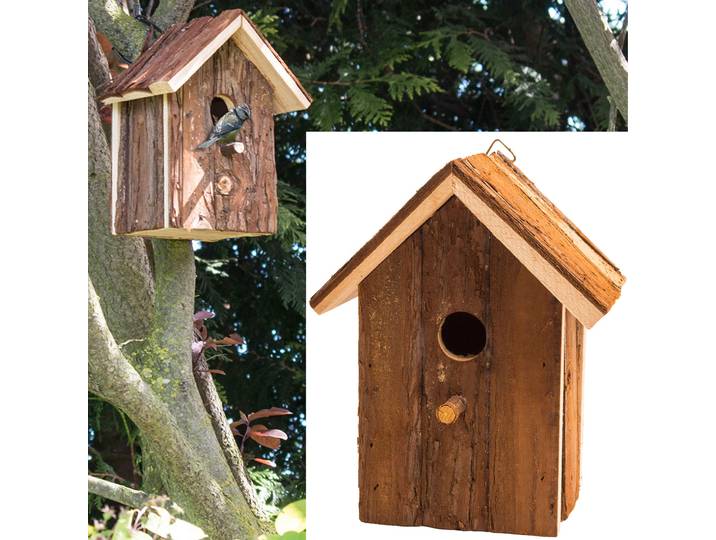 Nistkasten und Vogelhaus mit Sitzstange für Finken und Meisen