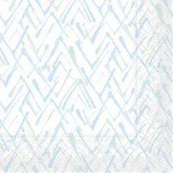 Mank Serviette aus Tissue - Zack in Grün-Blau, 33 x 33 cm, 100 Stück - Chevron Strukturen