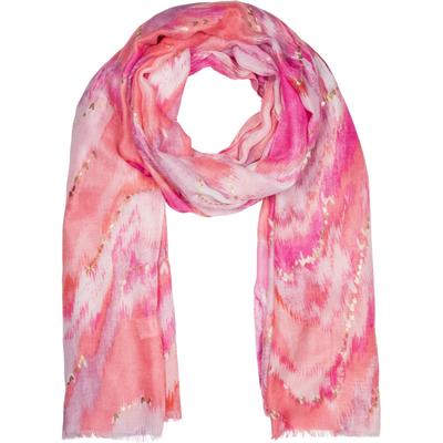 Schal STYLEBREAKER "Schal Wasserfall Farbverlauf Metallic Details", Damen, rot (koralle, pink), Obermaterial: 50% Viskose CV. 50% Baumwolle CO., Modisch, Modetücher Schal