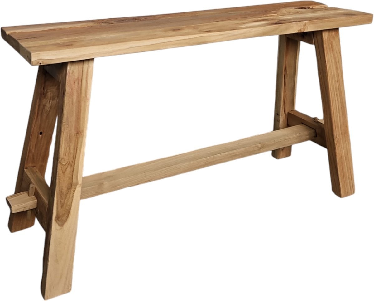 Handgemaakte Teak Kruk Naturel - 80 cm - Gerecycled Hout