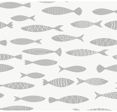Seabrook Designs Bay Fish Unpasted Wallpaper