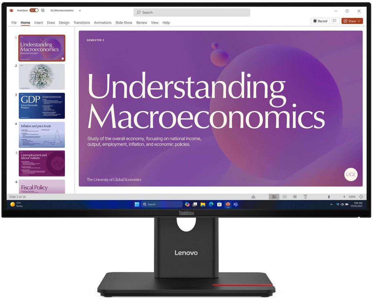 Lenovo ThinkVision T24d-40 23.8" Full HD 1920x1080 IPS LED Monitor - 120Hz, USB-C Docking, HDMI, DisplayPort, Black