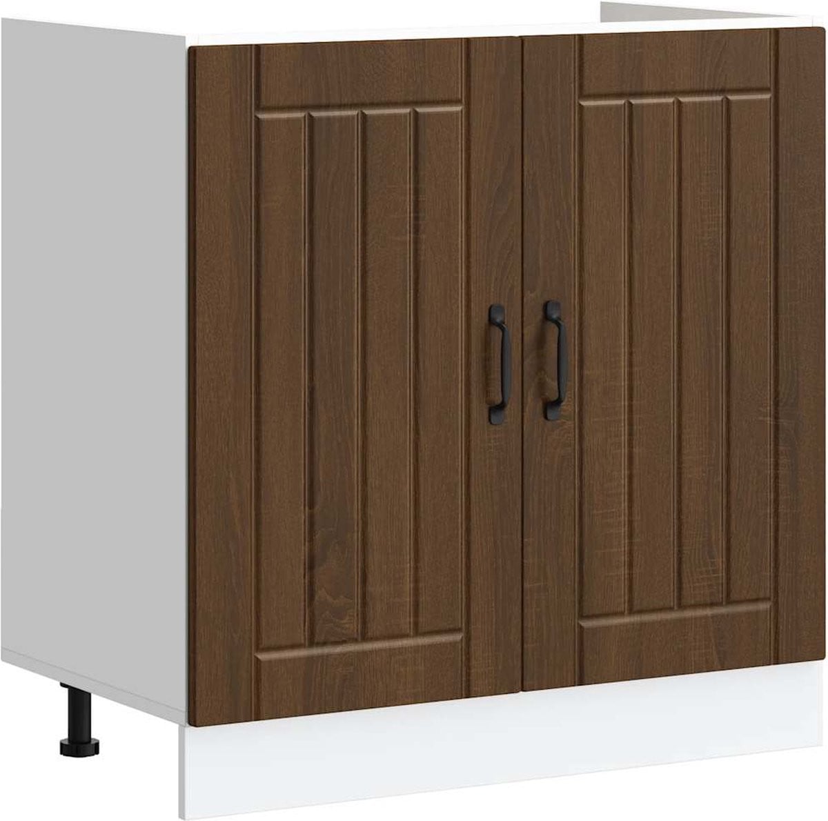 vidaXL Spoelbakonderkast Lucca - Bruin eikenkleur - Hout/MDF