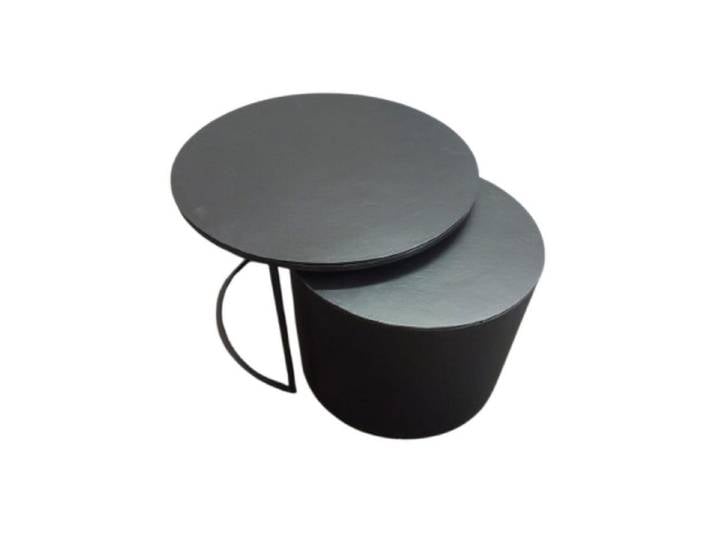 Villa Möbel Couchtisch Menza (Set, 2-St., 2er Set), 2er-Set Aluminium, Schwarz mit flexibler Nutzung, rund