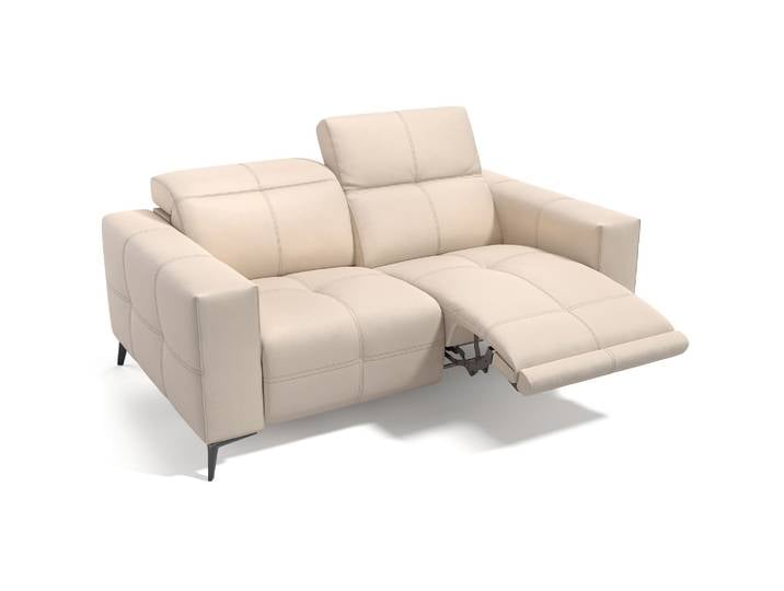 2-Sitzer Couch MARBELLA Ledersofa Kleines Sofa