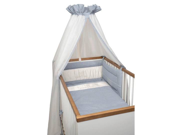 Bebe's Collection Gitterbettset Prinz \u0026 Prinzessin 2023, Blau, 3-teilig, Füllung: Polyester, 100x135 cm, Oeko-Tex® Standard 100, Schlafen, Babybett-Ausstattung, Gitterbettset