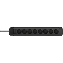 Deltaco, Steckdosenleiste, Earthed power strip, 8xCEE 7/3, 1xCEE 7/7, 3m - Black (8x, CEE 7/3, CEE 7/7, 3 m)
