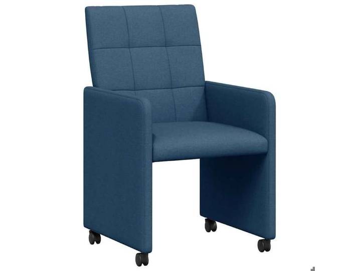 Chaises à Manger avec Roues - (Lot de 2) - Fauteuils cuisine - Bleu 58x65x94 cm V2070