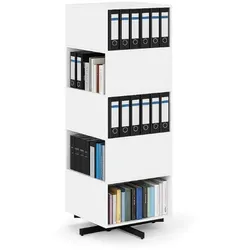 Drehbares Regal, 680×680×1932 mm, 10 Fächer, weiß