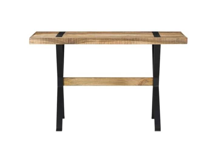 HKQWPBF Esstisch 120x60x76 cm Raues Mangoholz Industriestil, pulverbeschichtete Stahlbeine, robustes Hartholz, Esszimmer, Küche