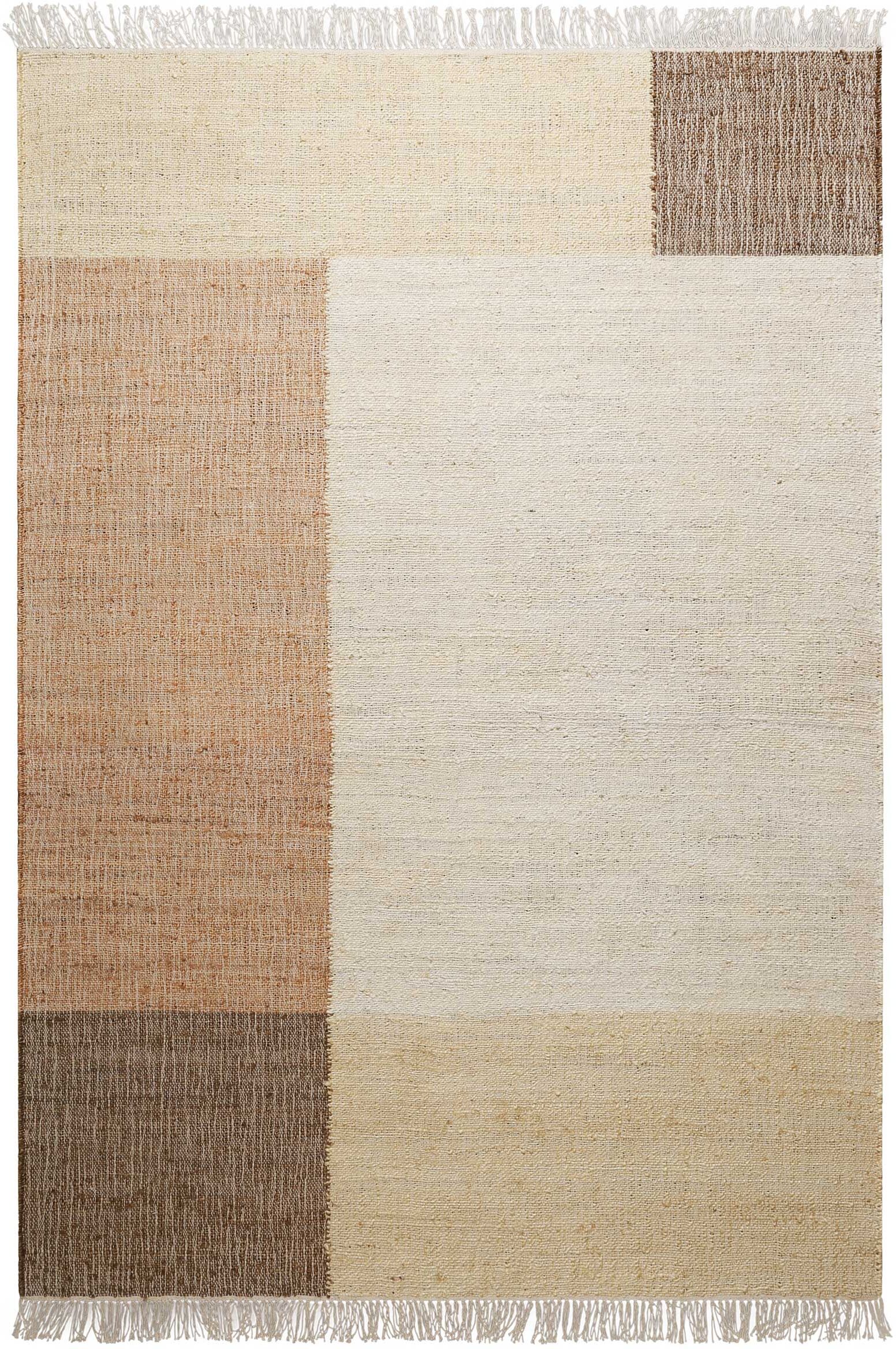 Teppich GREEN LOOOP "Valentin GL-82301", braun (braun beige,braun beige), B:80cm H:4mm L:150cm, Jute, Teppiche, Teppich, Naturfaser Teppich aus 80% Jute 20% Baumwolle, mit Fransen, Wohnzimmer braun beige,braun beige B : 80cm 1 Stk., 4mm, L: 150cm