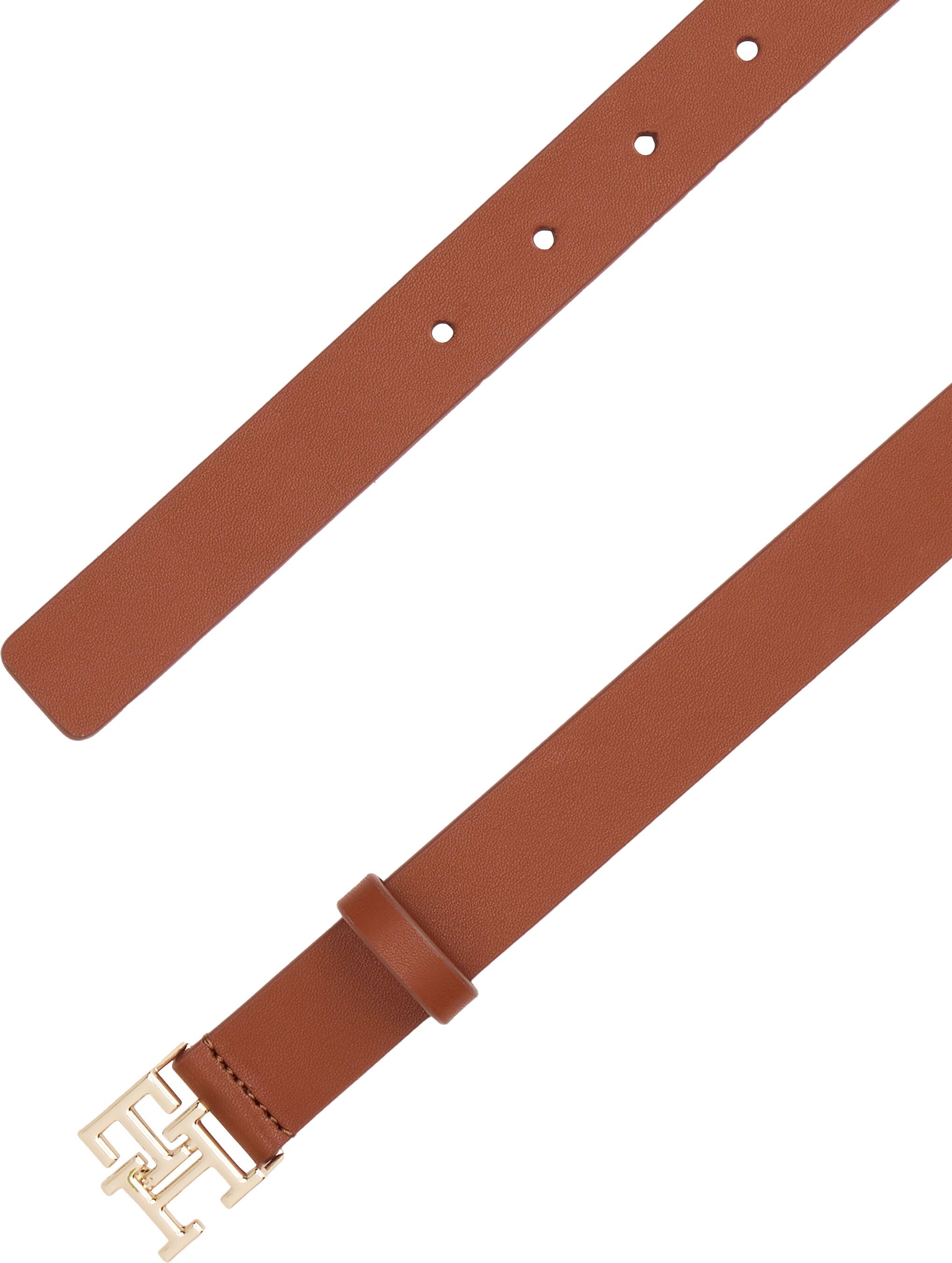 Ledergürtel TOMMY HILFIGER "TH MODERN 2.5 cm breit", Damen, Gr. 90, braun (winter cognac), Rindsleder, Gürtel Ledergürtel, Grössenverstelbar winter cognac 90