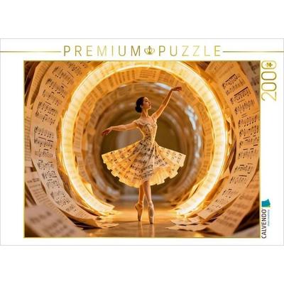 CALVENDO Puzzle Ballerina im Notentunnel - Der erste Klang | 2000 Teile Lege-Größe 90x67cm Foto-Puzzle für glückliche Stunden