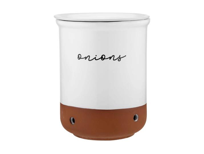 Vorratsglas LADELLE Onion Eco ø 16,5 cm , weiss (weiß), H:21cm Ø:16,5cm, Keramik, Lebensmittelaufbewahrungsbehälter, Vorratsglas