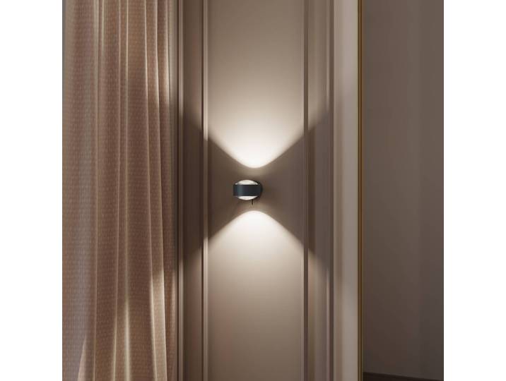 Top Light Puk! 120 Wall LED-Spot Linsen klar anthrazit matt Wall, dimmbar, schwarz, für Wohn- / Esszimmer, Aluminium, Modern