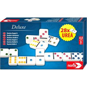 Noris Domino 606108002, Deluxe, Doppel 6, ab 6 Jahre, 2-4 Spieler, 28 Steine