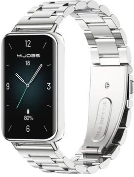 Everyday Crate MIJOBS Honor Band 10 Strap Stainless Steel Three Bead Metal Watch Band For Honor Band 10 9 silver