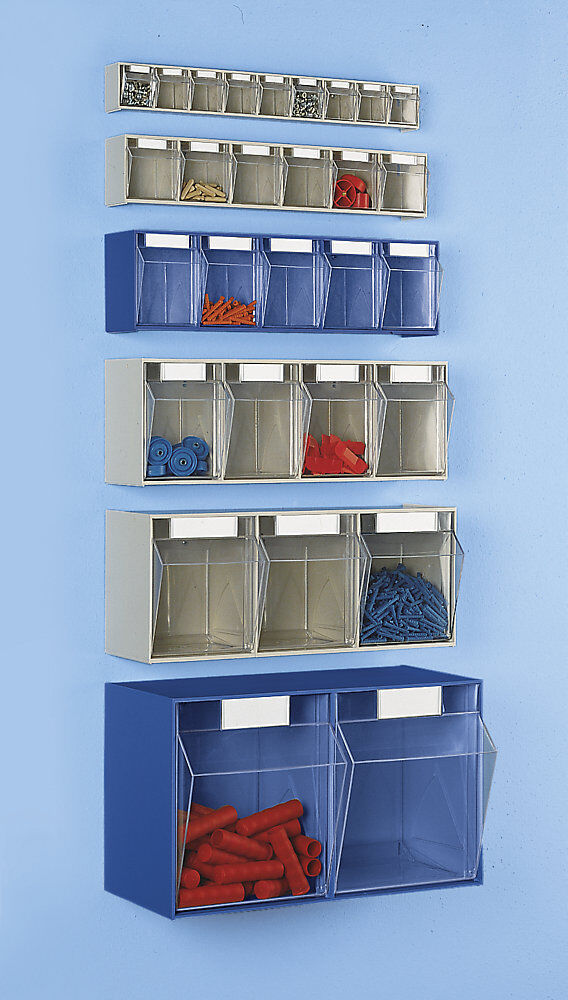 kaiserkraft Klappkasten-System, Gehäuse-HxBxT 207 x 600 x 168 mm, 4 Kästen, sandbeige