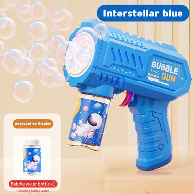 The Handy Homestead Automatic Space Bubble Gun For Kids Outdoor Bubble Machine Gift Toy blue