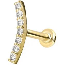 14 Karat Gold Labret mit Innengewinde MOISSANIT-BOGEN