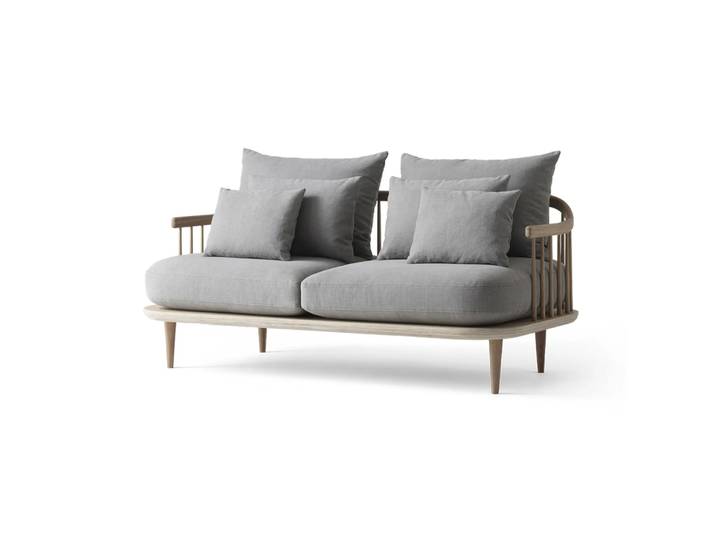 &Tradition Fly SC2 Sofa Stoff hot madison 094 hellgrau, Eiche weiß geölt