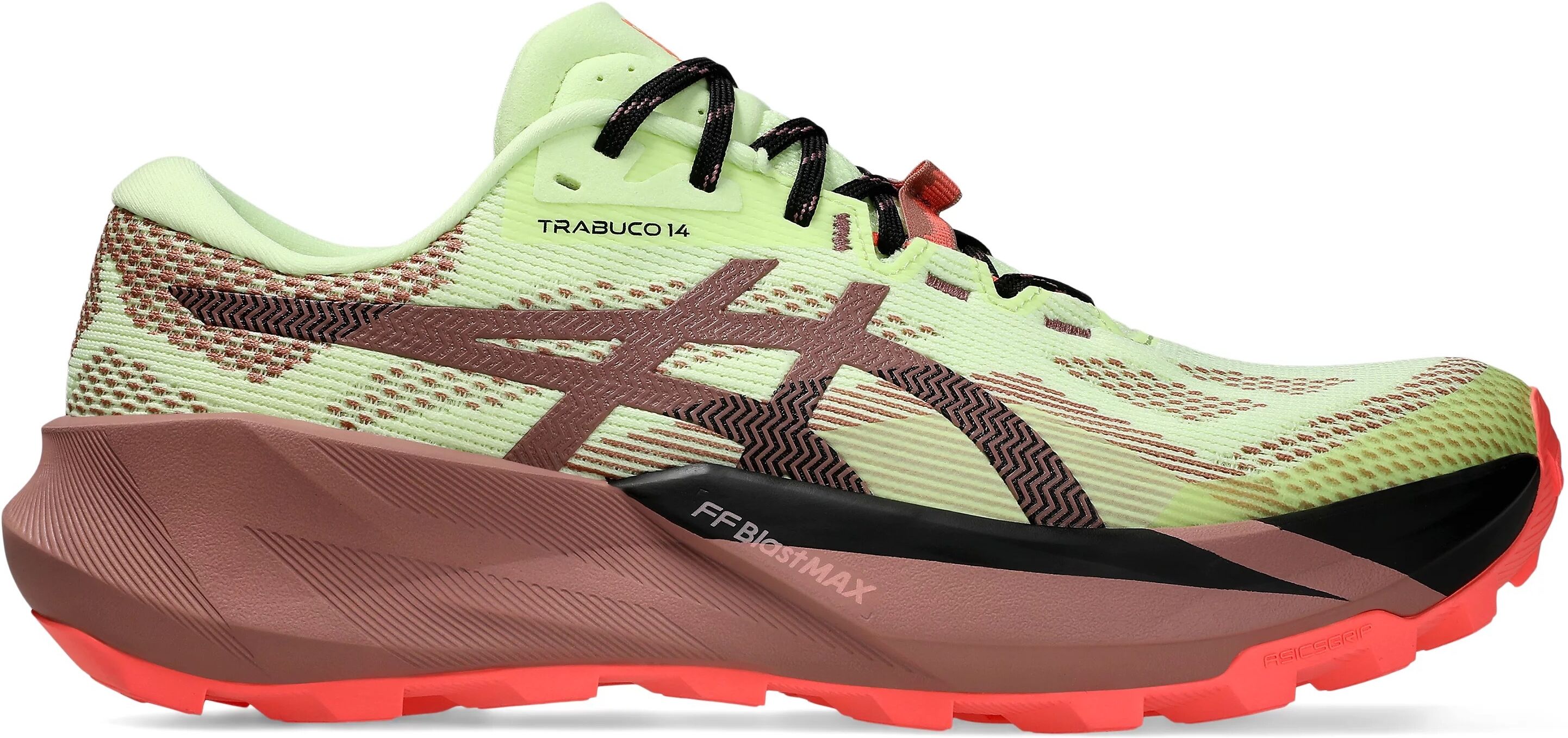 Asics "TRABUCO 14" profiliertes Laufsohlenprofil, mit Gummilaufsohle, mit Schnürung illuminate gelb, umeboshi 49
