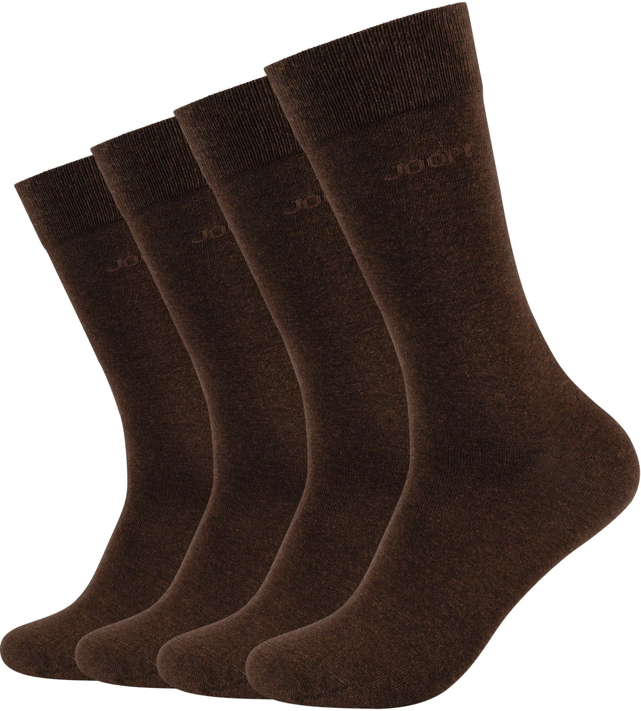 Joop! Socken JOOP "premium essentials", Damen, Gr. 43-46, braun (schwarz braun), Obermaterial: 62% Baumwolle, 36% Polyamid, 2% Elasthan, Socken Socken, Premium Essentials, verstärkte Ferse, haltbare Spitze schwarz braun 43-46