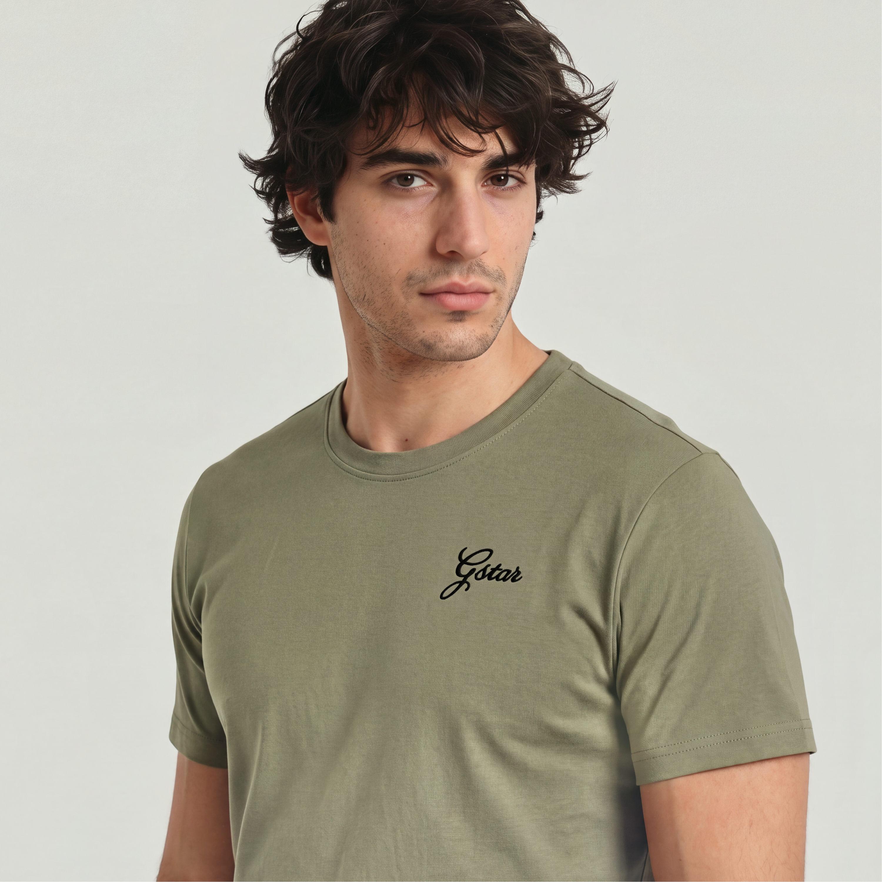 T-Shirt G-STAR "Script r t", Herren, Gr. L, grün (shamrock), Jersey, Obermaterial: 100% Baumwolle, unifarben, regular fit hüftbedeckend, Rundhals, abgesteppte Kante, Shirts T-Shirt, aus Baumwolle, Regular Fit