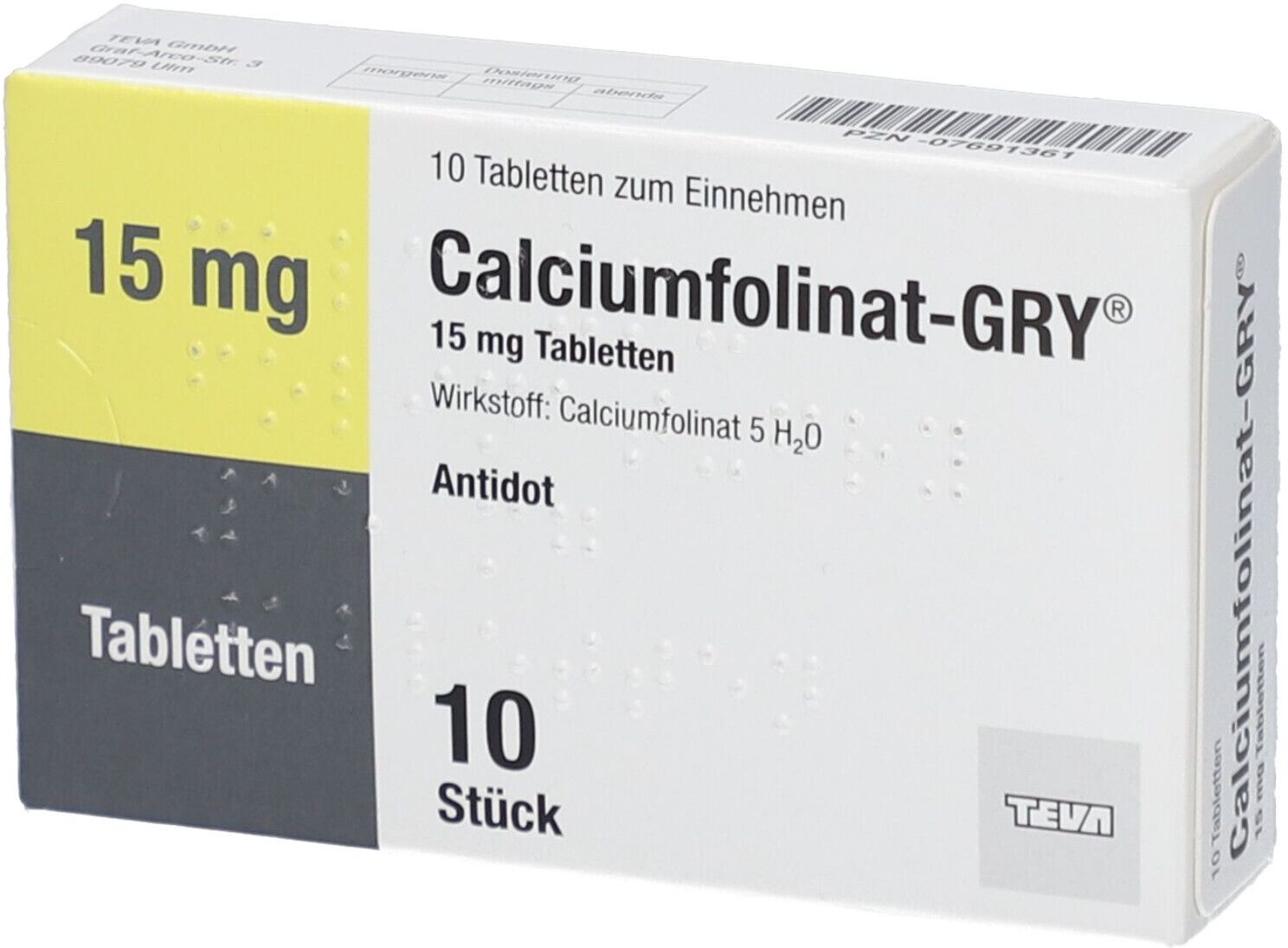 TEVA Calciumfolinat GRY 15 Tabletten 10 St