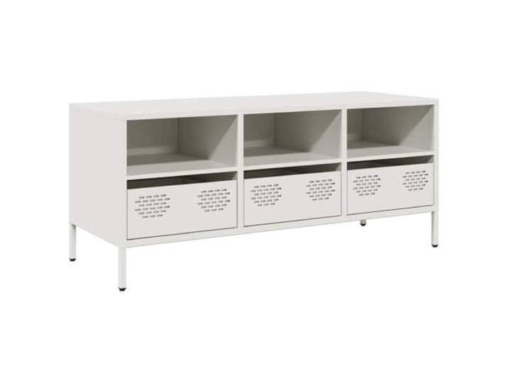 hliofuir TV-Schrank Weiß 101,5x39x43,5 cm Kaltgewalzter Stahl Lowboard Industrie-Design TV-Möbel mit 3 Schubladen und 3 Fächern für Wohnzimmer und Schlafzimmer. Stabiles Metall-Lowboard.