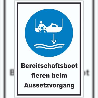 HB-Druck Bereitschaftsboot fieren beim Aussetzvorgang Aufkleber A3 (297x420mm)