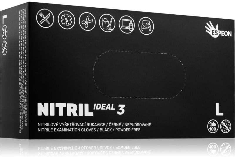 Espeon Nitril Ideal3 Black gants non poudrés en nitrile taille L 100 pcs