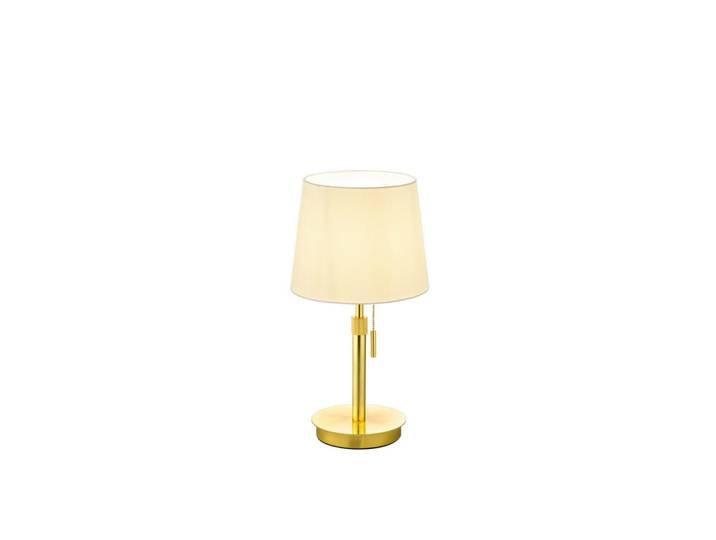 Trio Leuchten Tischleuchte Lyon, Weiß, Messingfarben, Metall, 25.5x56x25.5 cm, höhenverstellbar, Lampen & Leuchten, Innenbeleuchtung, Tischlampen, Tischlampen