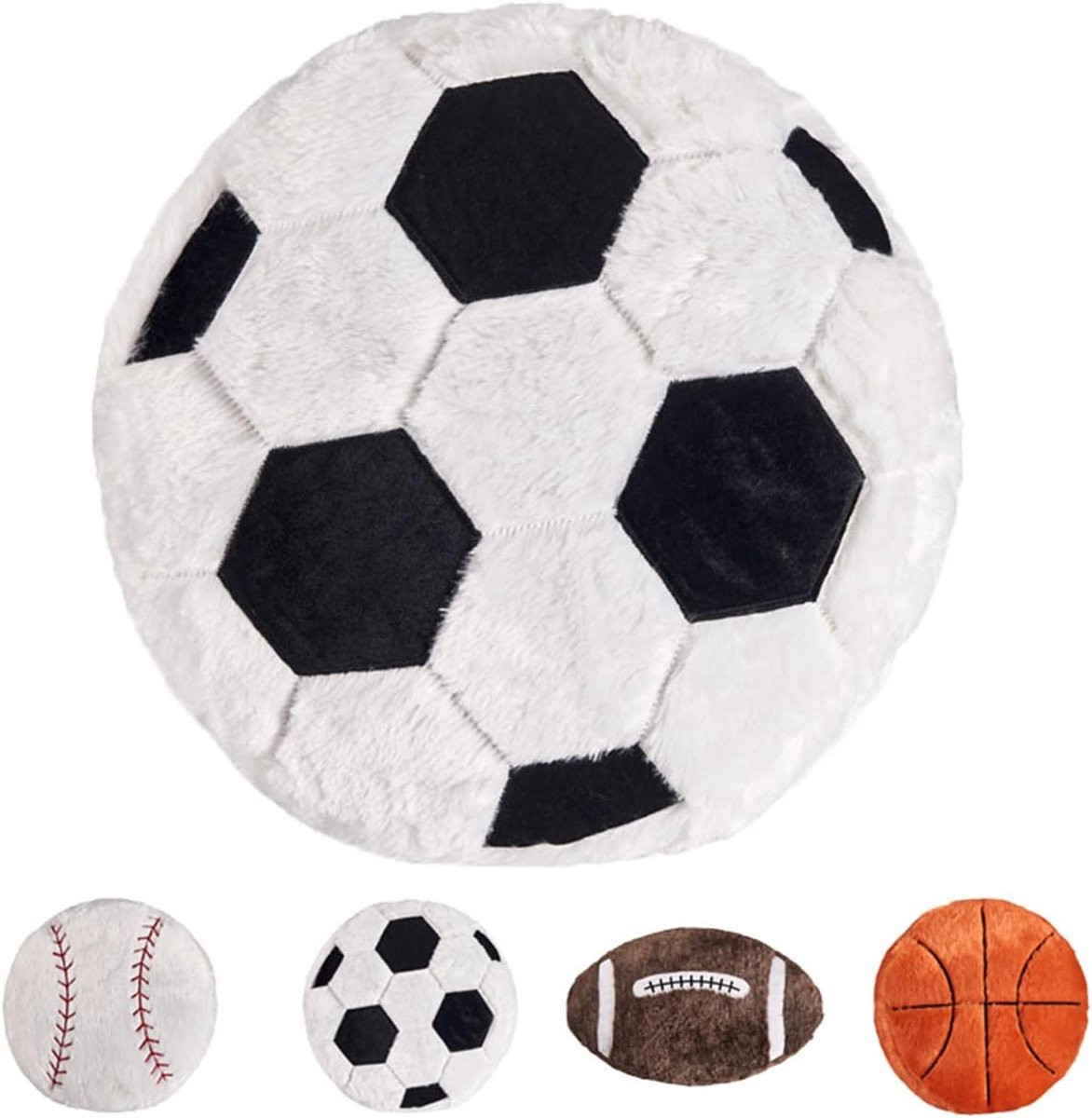 Pluche Voetbalkussen Decoratie met PP Katoen Vulling - 45 x 45 cm