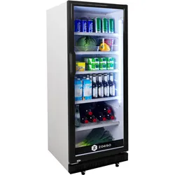ZORRO Getränkekühlschrank 310 Liter weiß/schwarz mit Glastür - ZK 310