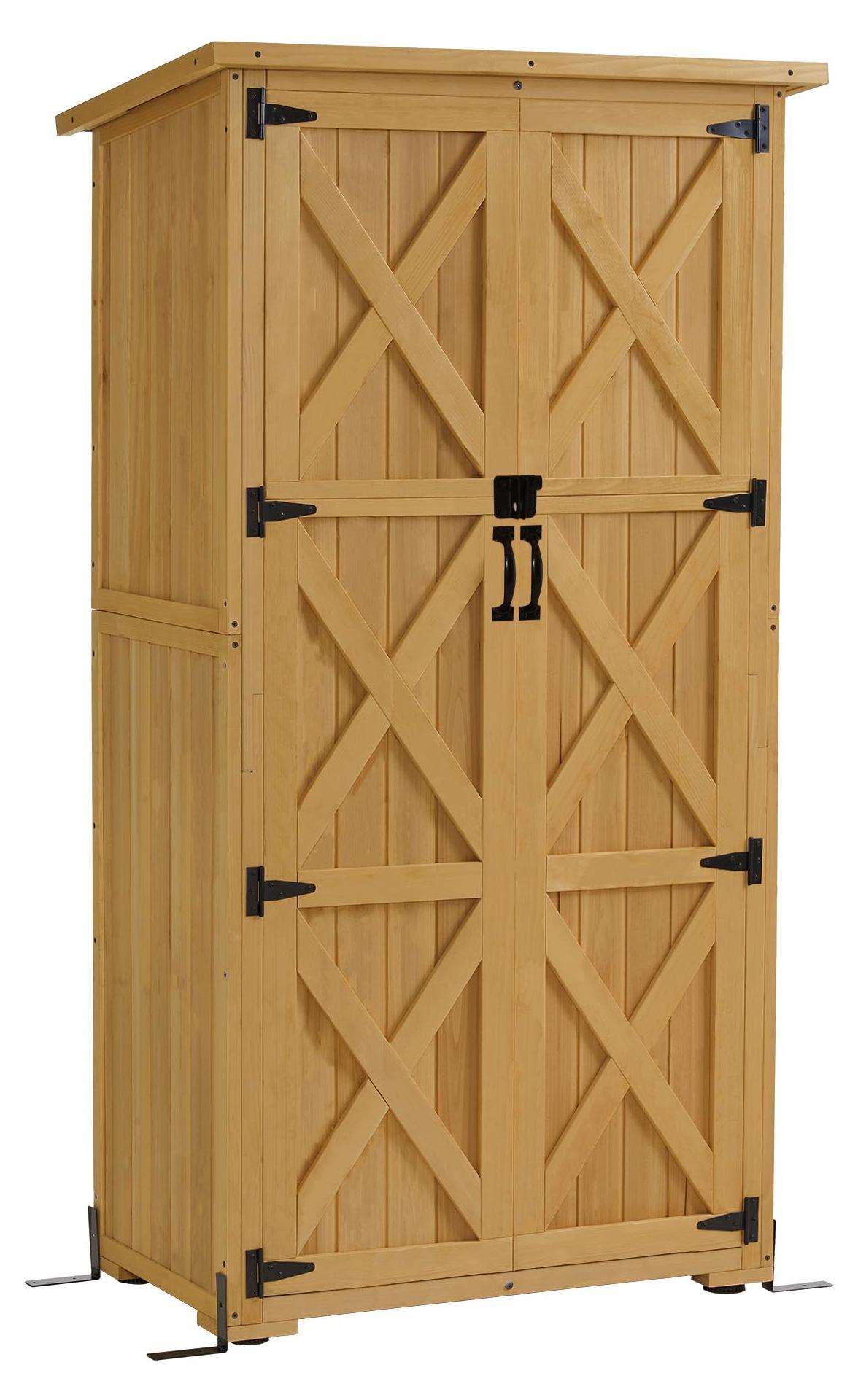 Gartenhaus aus Holz - Gartenlager - 55 x 90 x 169 cm - Wasserabweisend, Dach aus Asphalt
