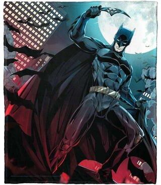 DC Comics Warner Brothers DC Batman Stylized Batman Silk Touch Throw Blanket