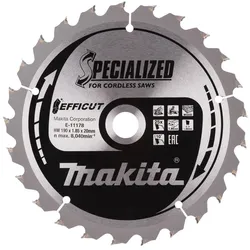 Makita EFFICUT Sägeblatt 190x1,85x20mm 25Z Holz Akku-Kapp- Gehrungssägen E-11178