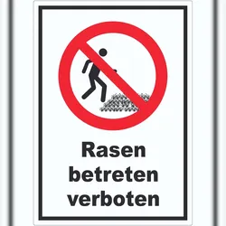 HB-Druck Rasen betreten verboten Aufkleber A8 (52x74mm)