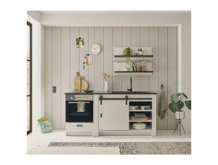 Mid.you Küchenleerblock Sherwood, Anthrazit, Weiß, einzeln stellbar, nur wie online abgebildet bestellbar, 196 cm, Küchen, Küchenzeilen & Küchenblöcke, Küchenzeilen ohne Geräte
