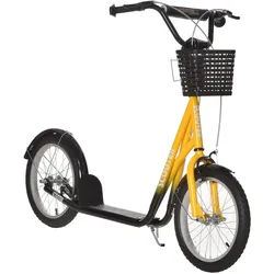 HOMCOM HOMCOM Kinder Roller Höhenverstellbar Tretroller mit groß Gummirädern, 2 Bremsen