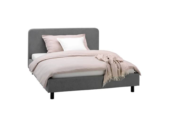 Bett Sleepin, 160x200 cm, Johann Jakob, grau - r, Textil
