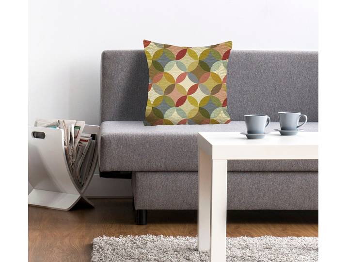 Dekokissen QUEENCE Darius , bunt (bunt, bedruckt), B:40cm L:40cm, Polyester, Dekokissen_Sitzkissen_Kissenhüllen, Dekokissen, mit einem bunten Muster