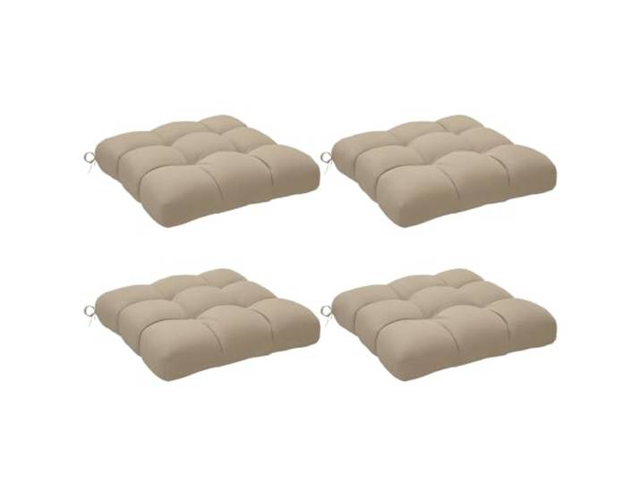 Outsunny Lot de 4 Coussins de Chaise de Jardin Capitonné 48L x 48l cm Kaki Coussins Extérieurs\, Rembourrage 10 cm avec Attaches