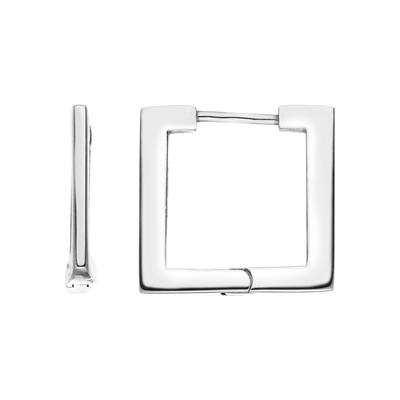 Paar Creolen JOBO "Quadrat", silber (edelstahlfarben), Ohrringe, Damen, Edelstahl, Edelstahl 18 mm