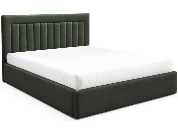 Selsey Averin - Lit rembourré 180x200 avec coffre de lit\, velours vert foncé