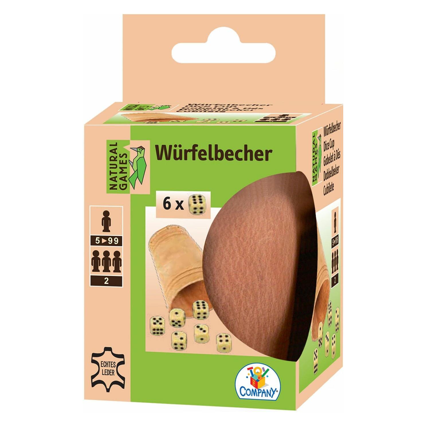 Natural games Lederwürfelbecher mit 6 Würfeln (22597022)